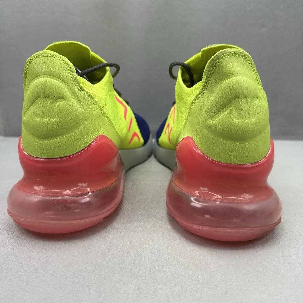 Nike Air Max 270 Flyknit Mens Size 11.5 Shoes Regency Purple Volt Casual Sneaker